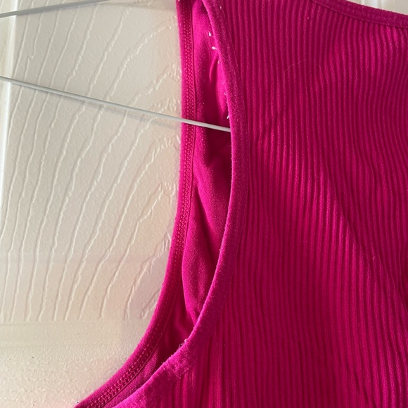 Garage Women's Hot Pink Ribbed Crop Top - Picture 3 of 4